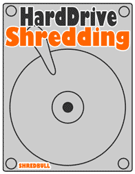 Hard drive and smart phone shredding icon